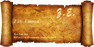 Zih Emese névjegykártya